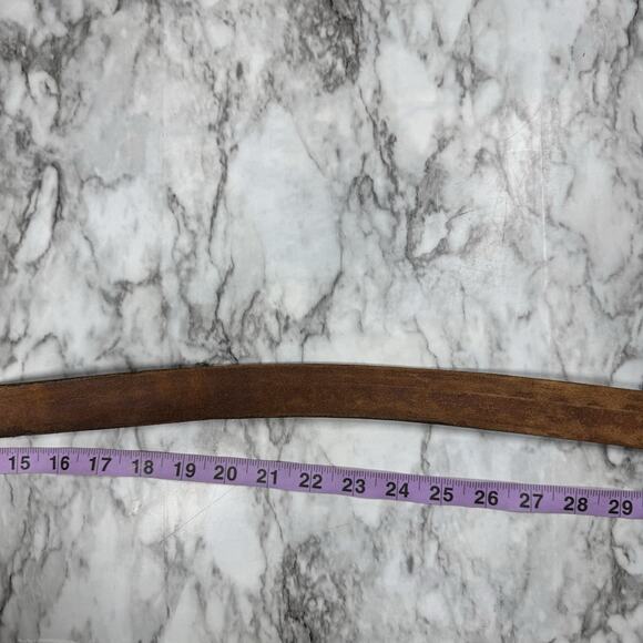 Western Tooled Black Leather Belt Strap Mens Size 44 Embossed Snap On No Buckle - Picture 5 of 14